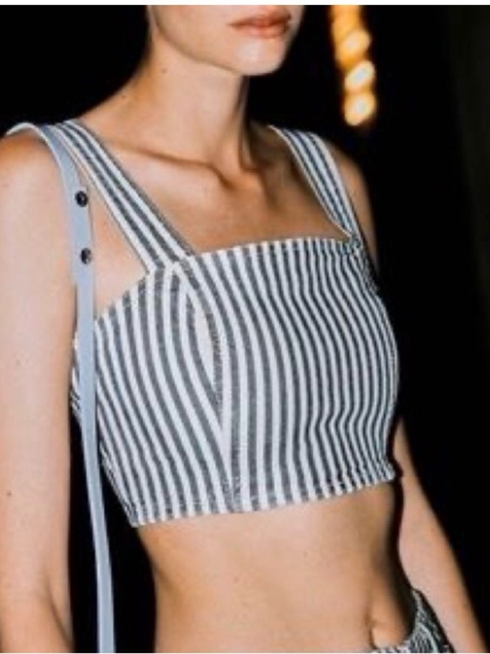 Zara✨Stripe Tank Crop Top- Navy